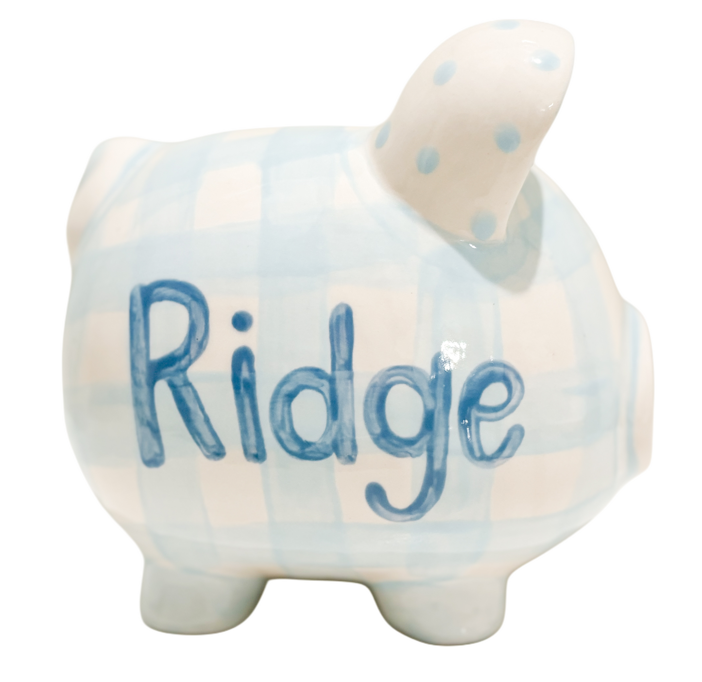 Gingham Piggy Bank