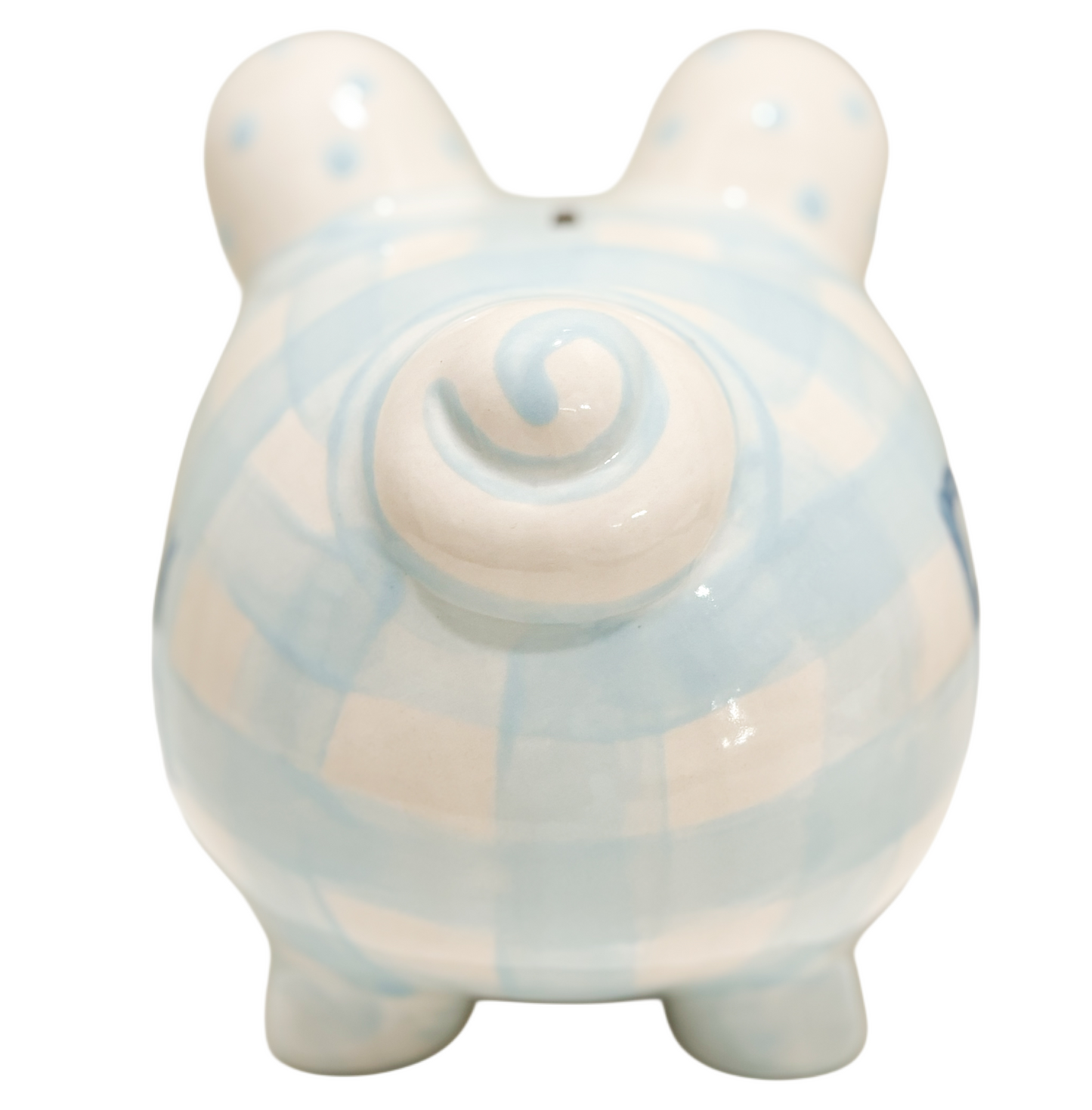 Gingham Piggy Bank