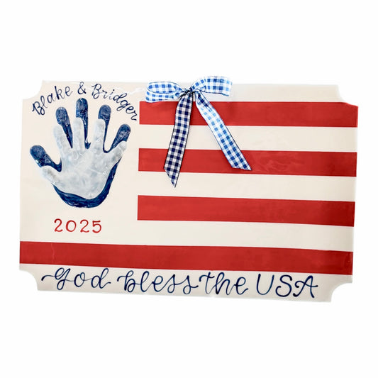 American Flag Sibling Plaque