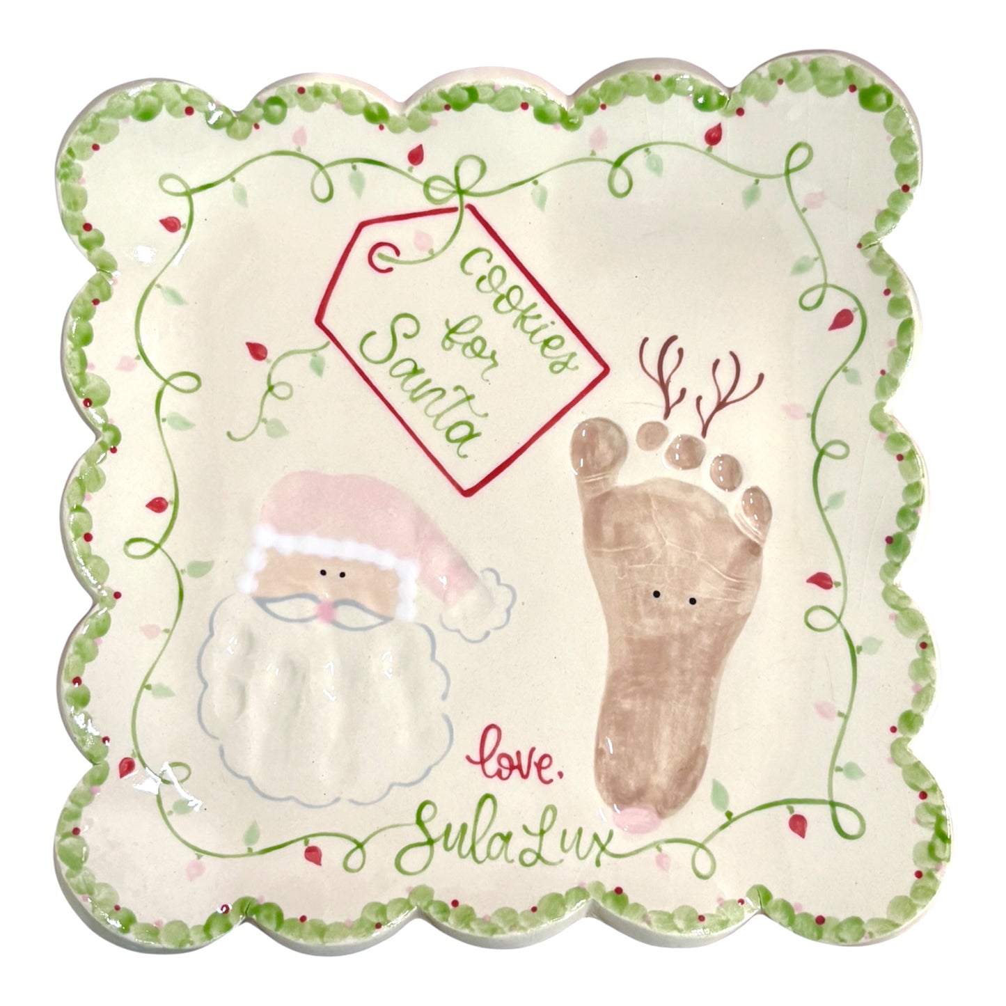 Scalloped Cookies for Santa Plate