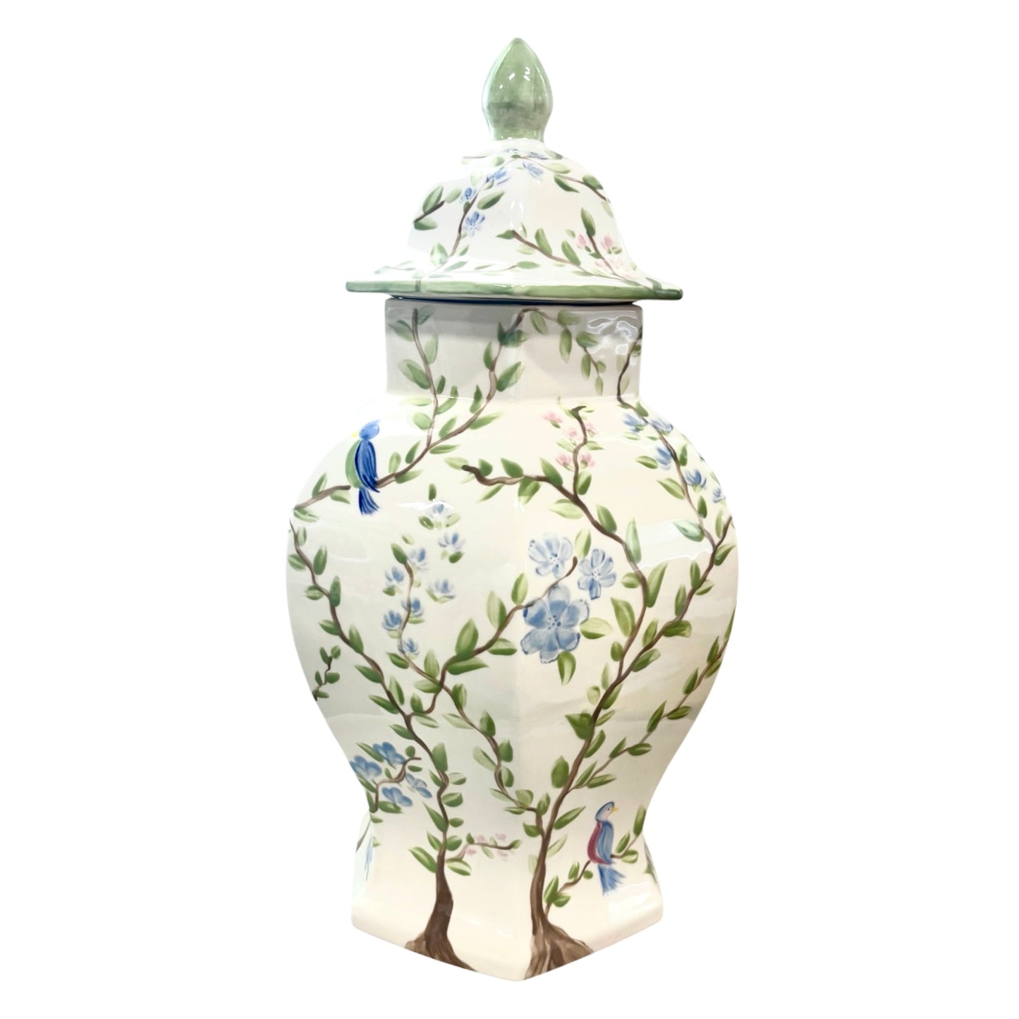 Sage Chinoiserie Ginger Jar