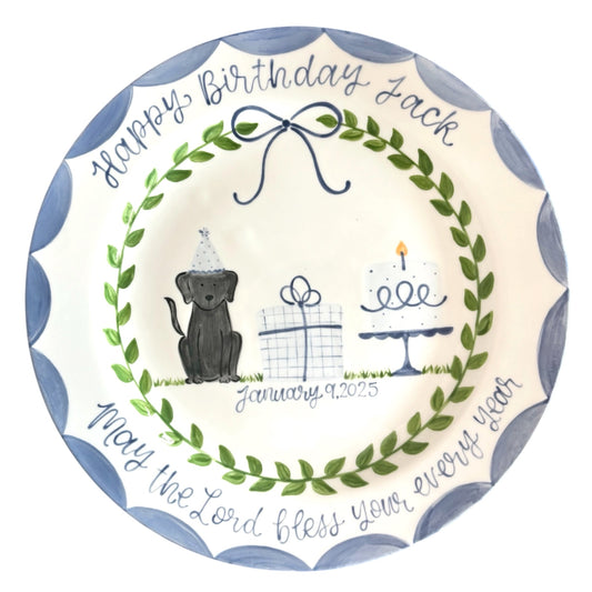 Scalloped Puppy Plate