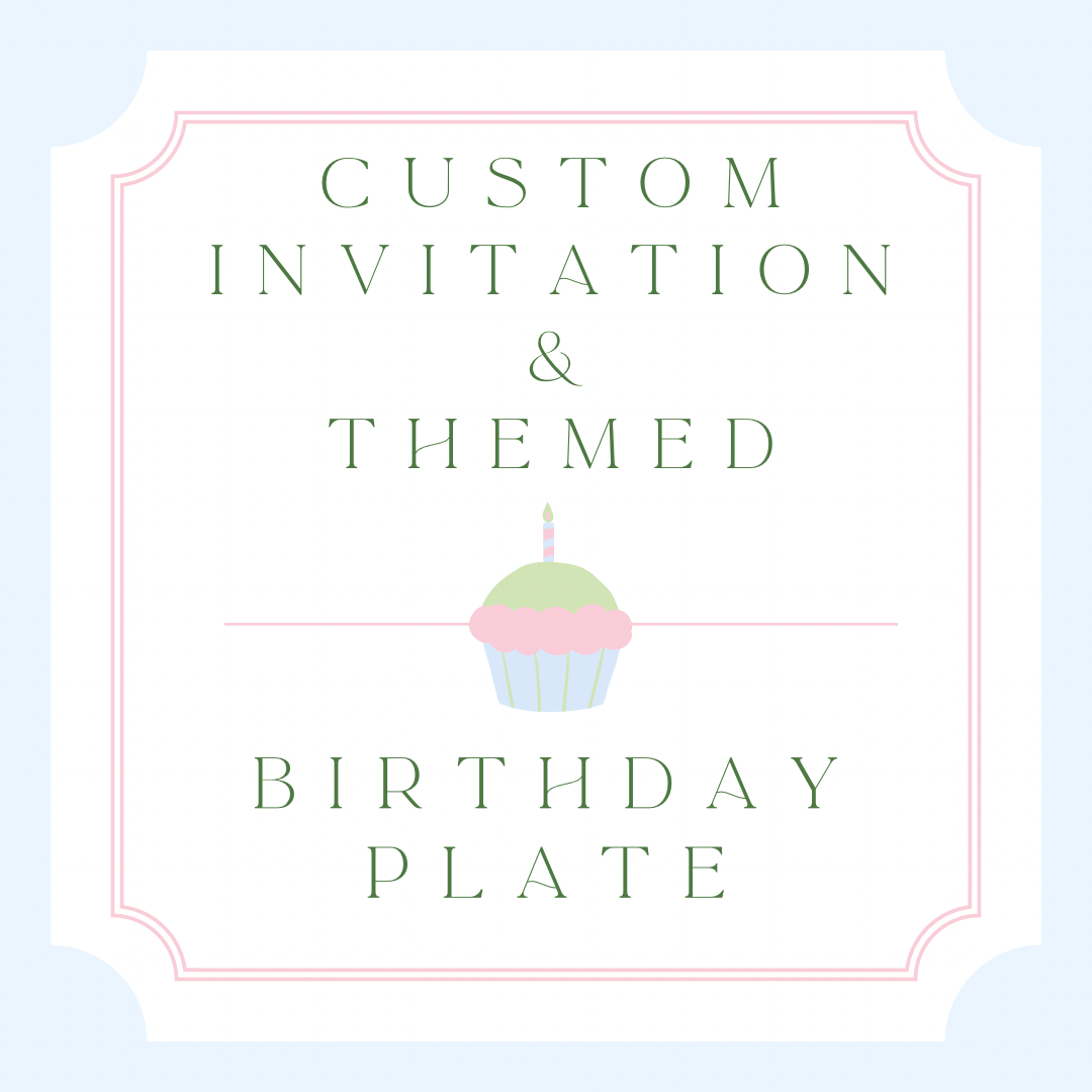 Invitation & Themed Birthday Plate
