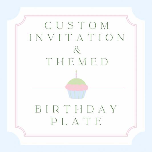 Invitation & Themed Birthday Plate