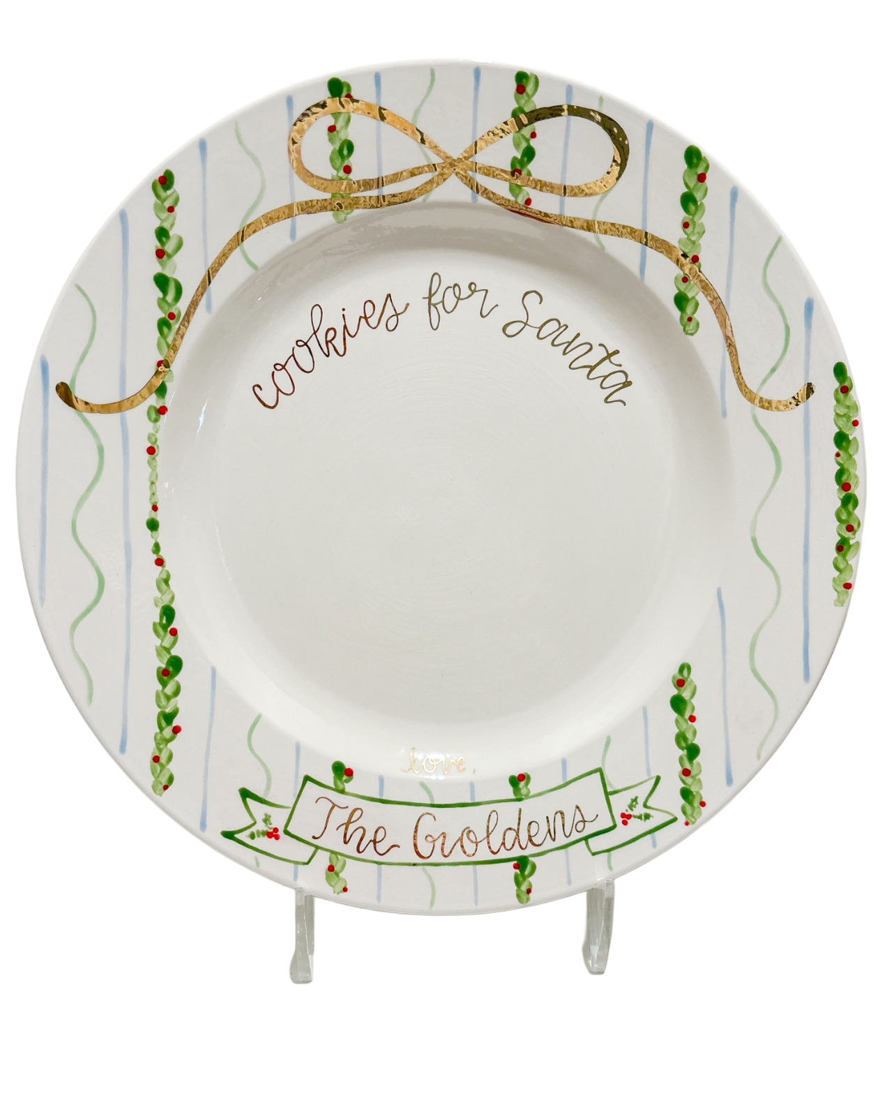 22k Cookies For Santa Plate
