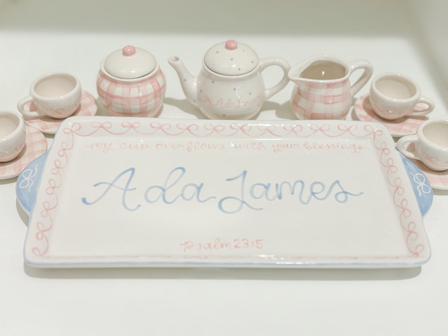 Blue Bow Tea Set