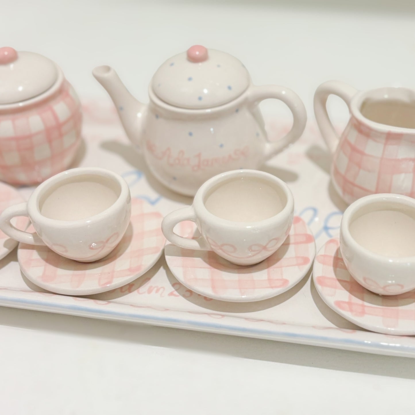 Blue Bow Tea Set
