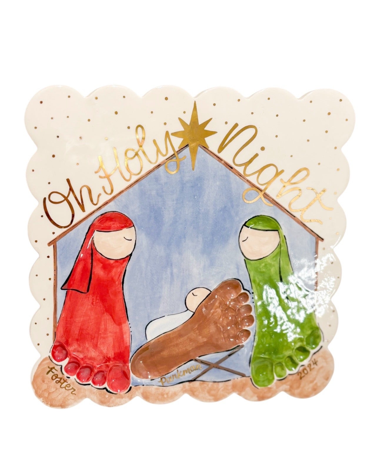 Oh Holy Night Scalloped Plaque