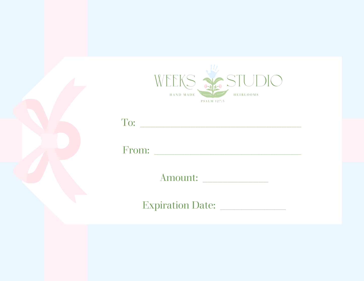 Physical Gift Certificate