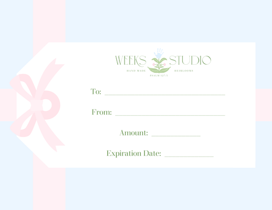 Physical Gift Certificate